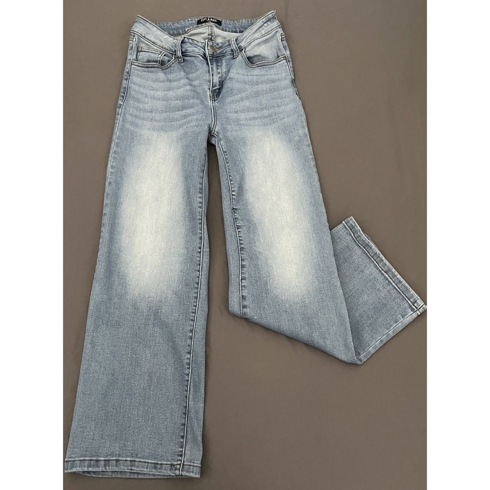 FIRE & RAIN Wide Leg Jeans Womens Size 9 Denim High Rise Stretch Medium Wash